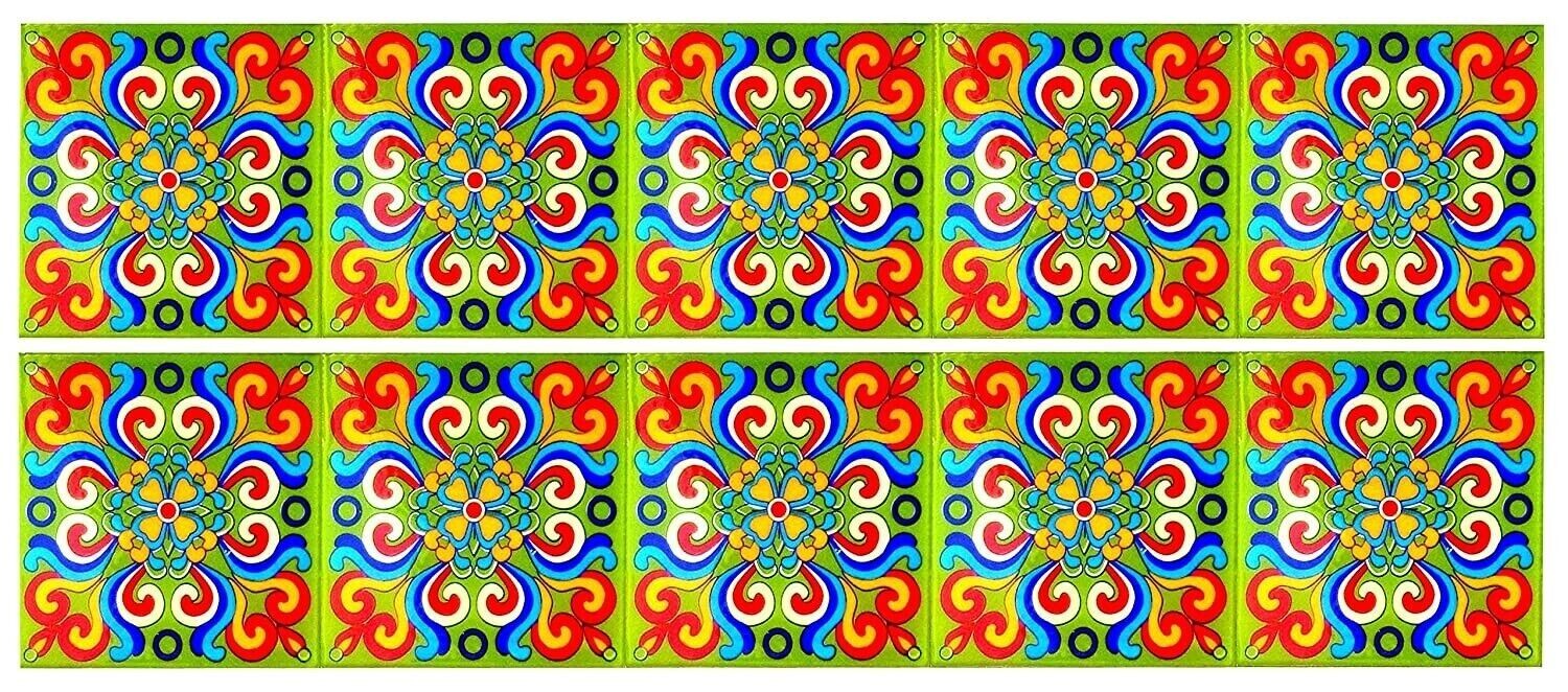 Set of 10 Home Decor Tile Ceramic High Lighter Wall Bathroom Tiles 6 x 6 Inch