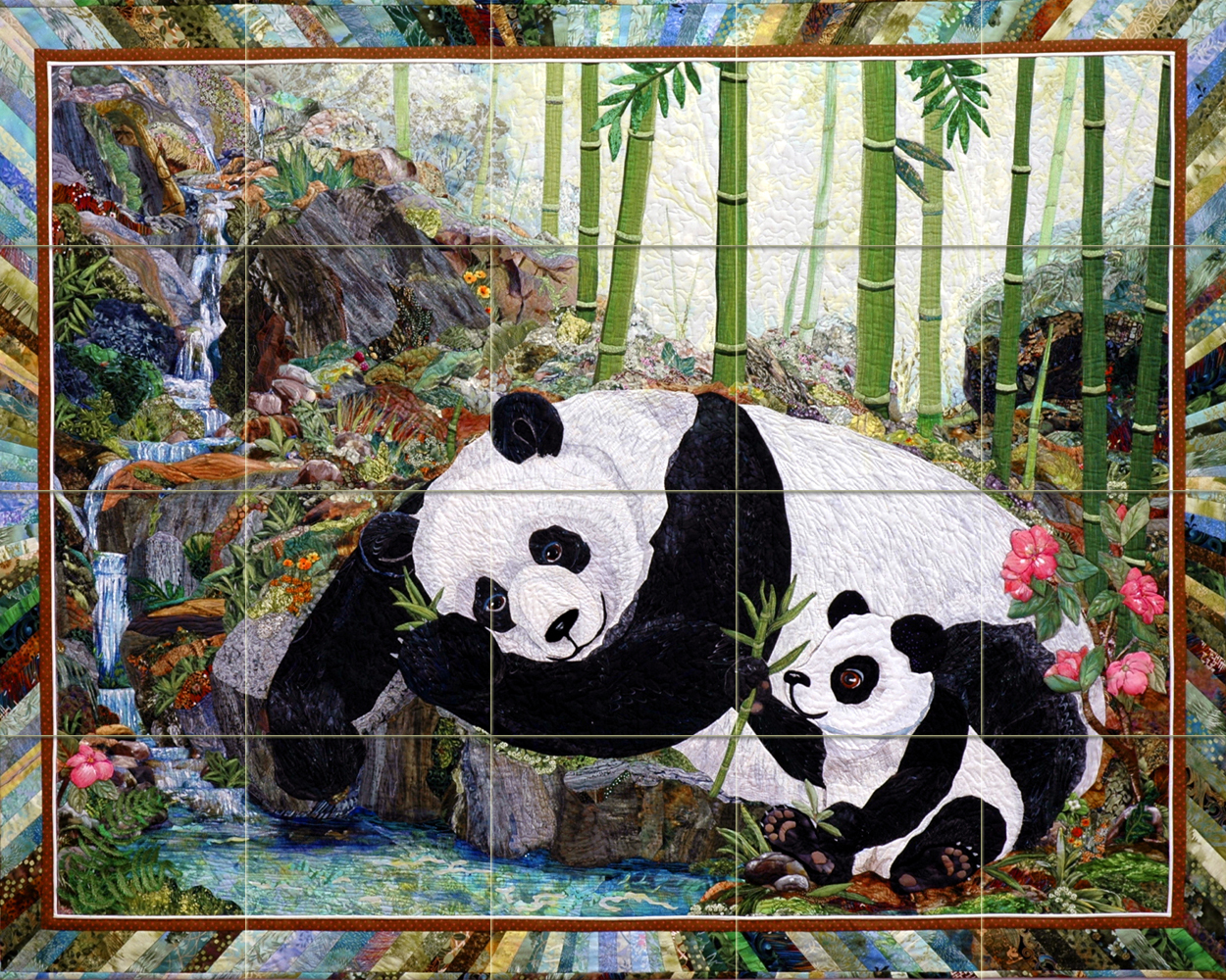 21.25 x 17 Art Vivid Wildlife Panda Mural Ceramic Backsplash Bath Tile #2400