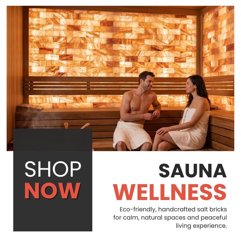 Himalayan Salt Wall Panel 2×4 ft DIY Kit with Salt Bricks & Glue for Spa Sauna