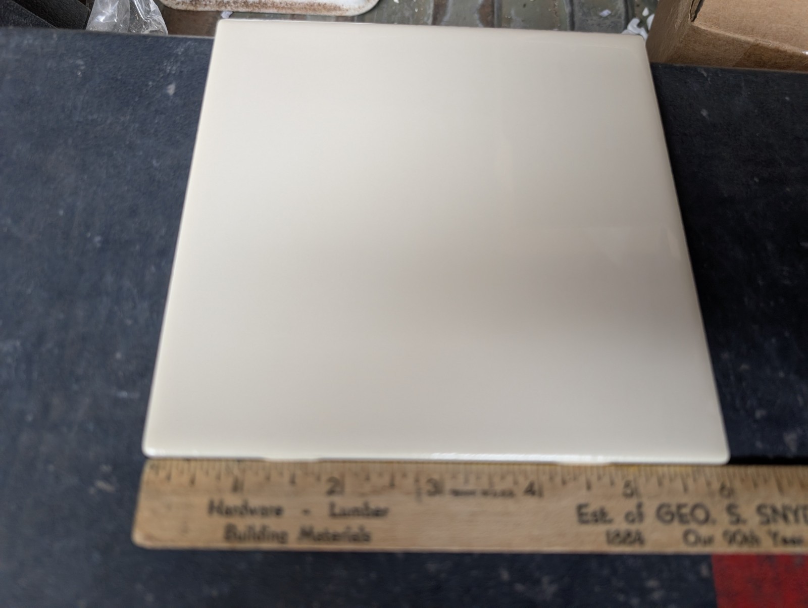 2 pcs American Olean Ceramic Wall Tile 6″ Gloss Almond #12 Square Bright USA