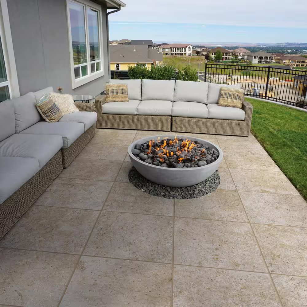 Porcelain Paver Stone Look 24×24 Outdoor Patio Pool Deck Beige Tile Slipproof