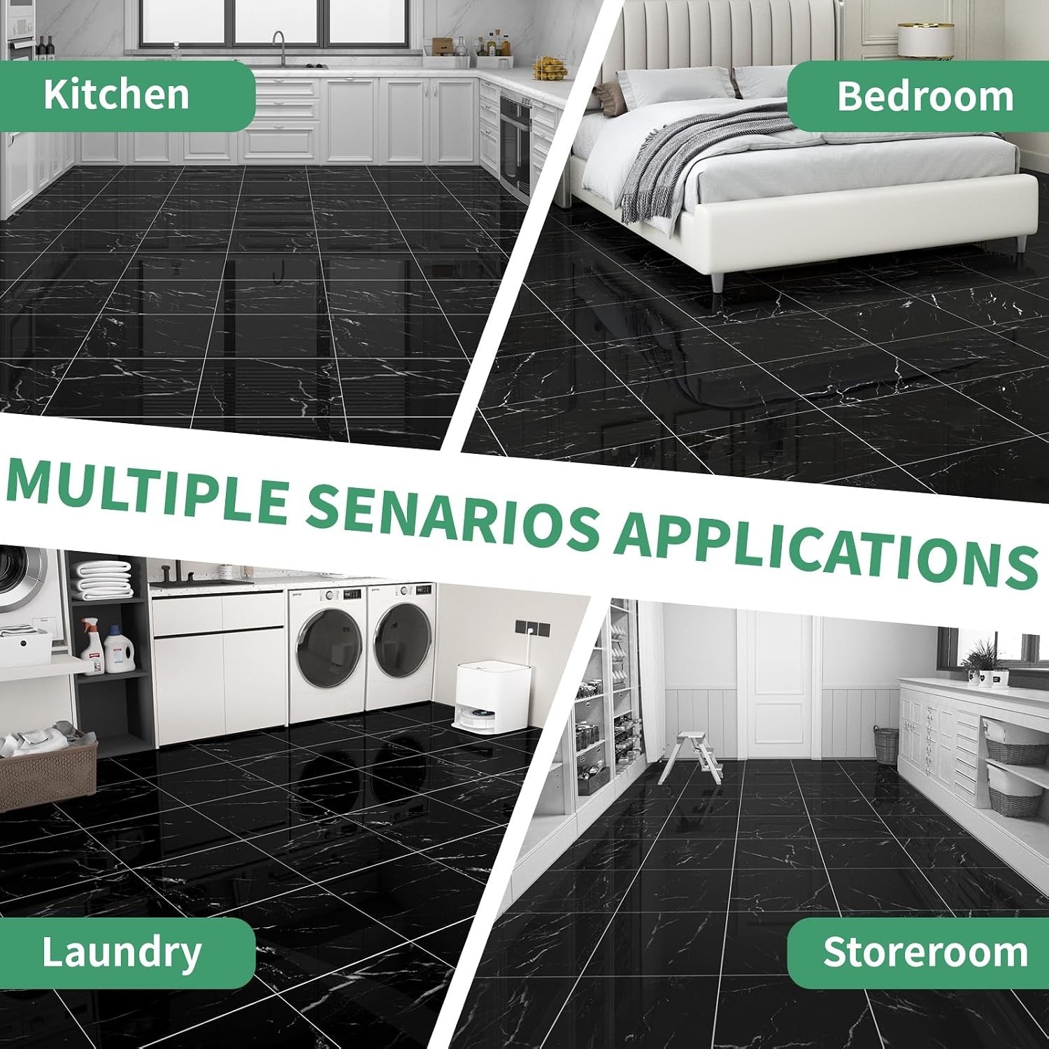30-Pack Peel and Stick Floor Tiles Vinyl Floor 12 x 12 inch Self Adhesive Waterp