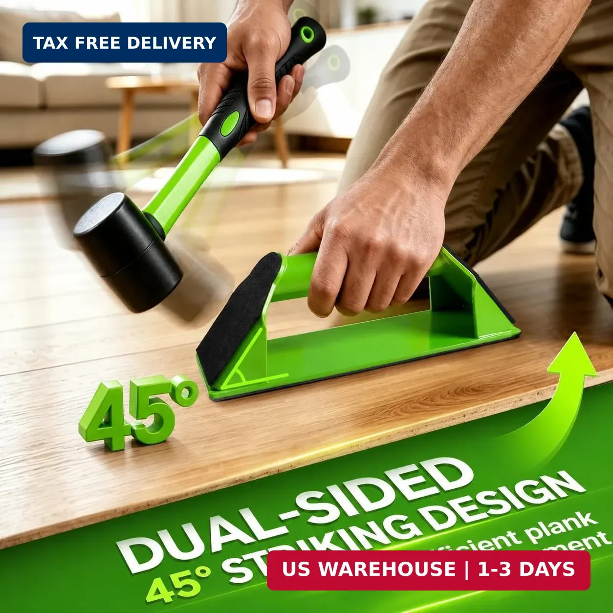 Floor Gap Repair Tool -Heavy Duty Iron Floor Gap Repair Tool with 4 Washable Reu