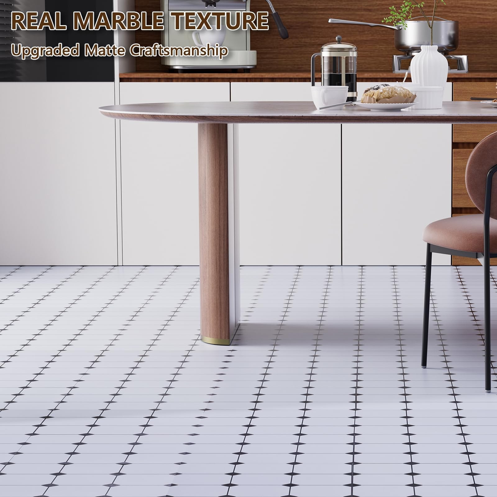 Peel and Stick Floor Tile, 20-Pack 12″ x 12″ Vinyl Flooring, Waterproof Self-…