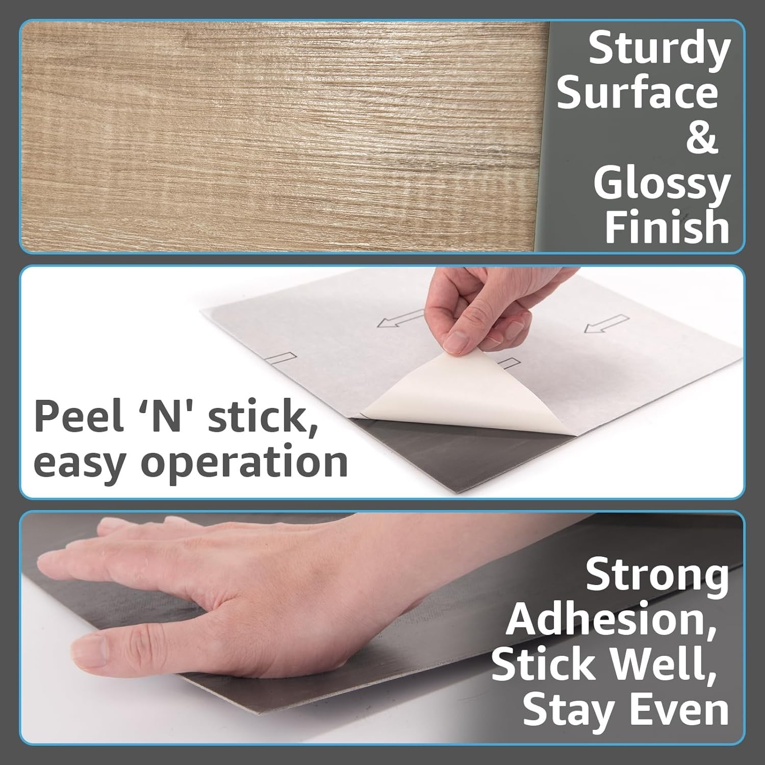 30 Sq. Ft Peel and Stick Vinyl Floor Tiles – Light Brown Ash