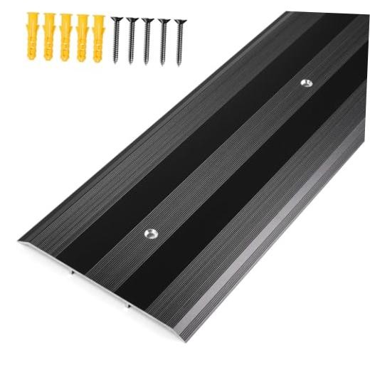 5″Wide Sturdy Thicken Aluminum Threshold Strip, Stylish 36in×5in×0.25in Black