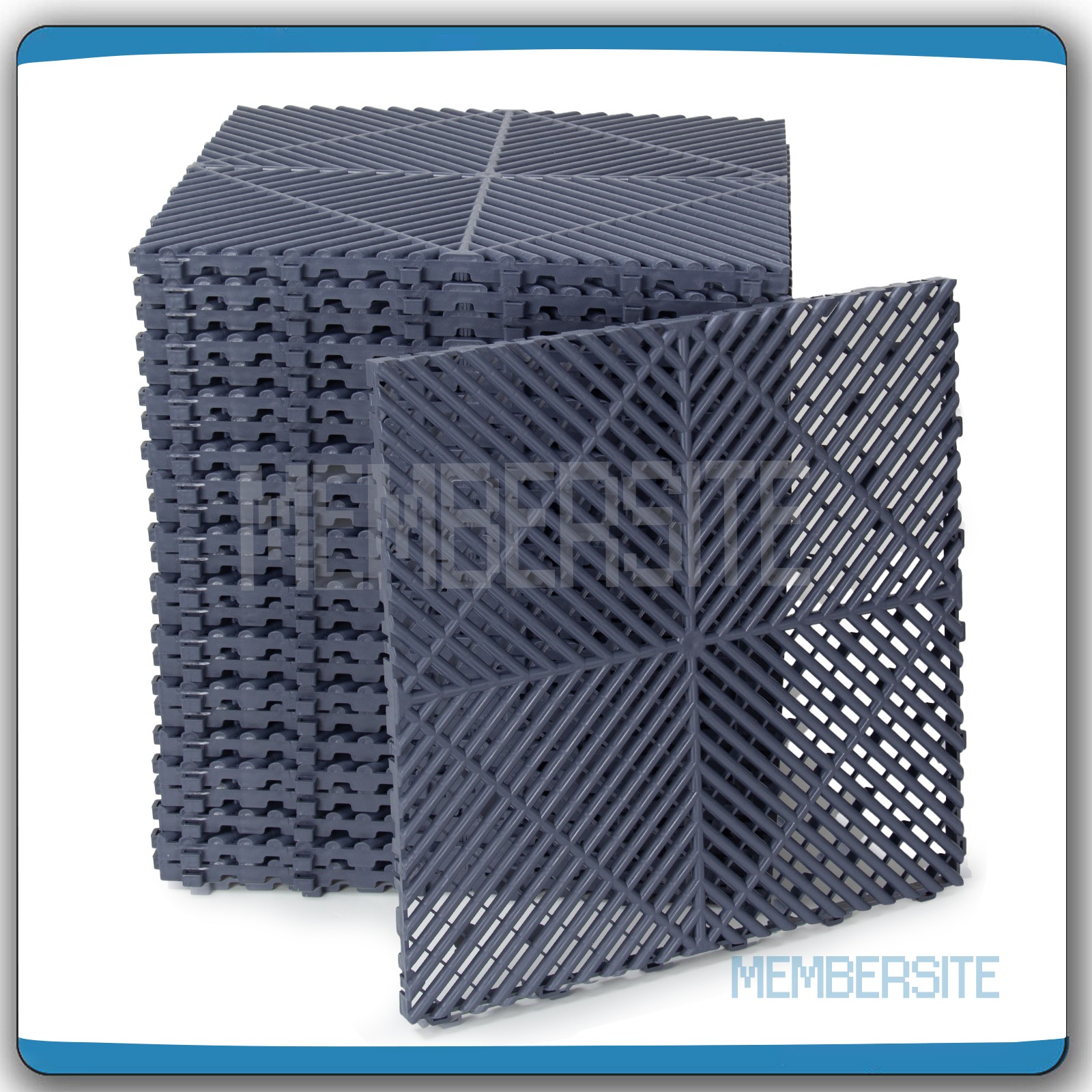 25 Packs Interlocking Garage Floor Tiles 15.75” x 15.75” Vented Water Drainage