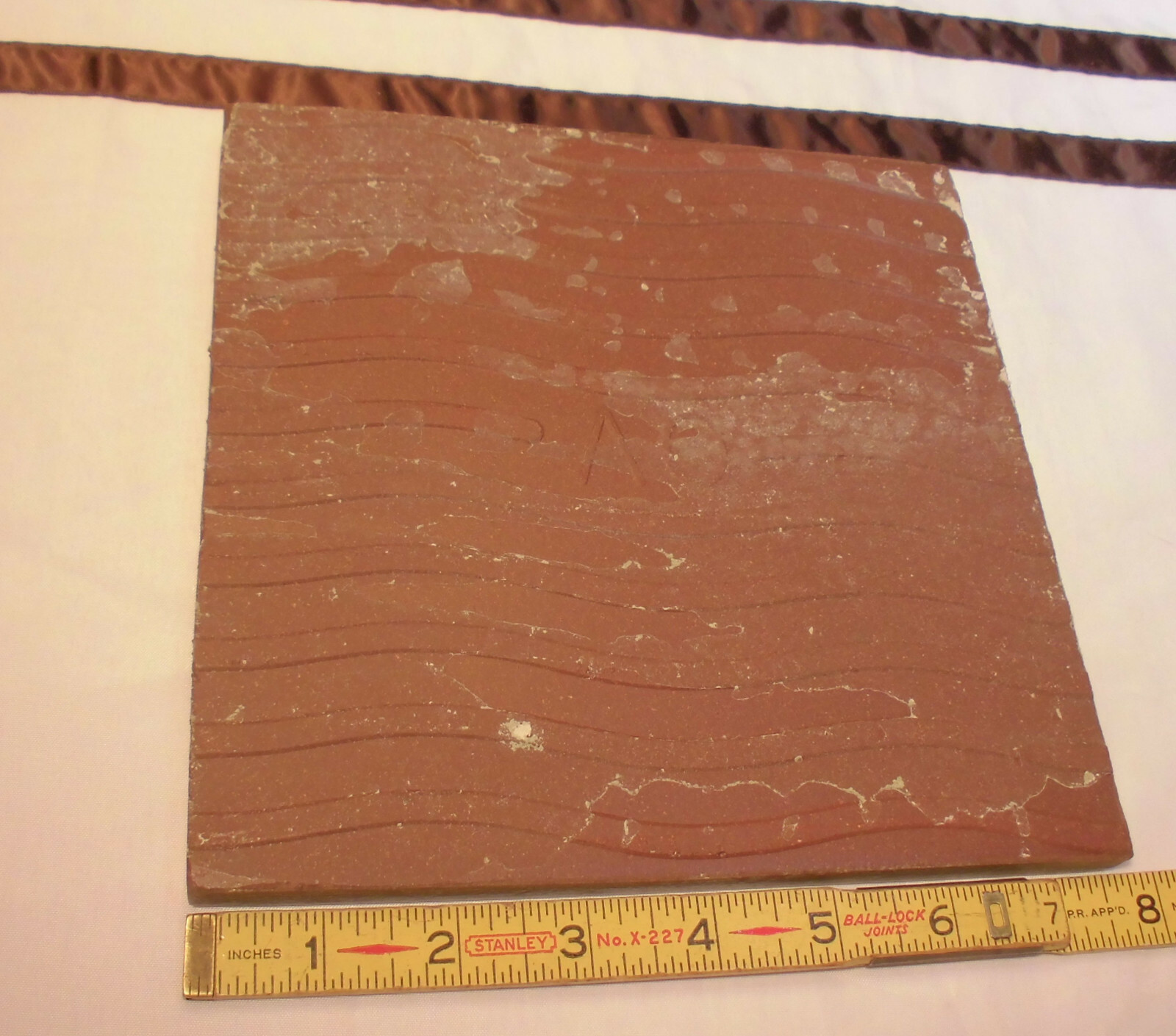 1 pc. *Gold-Yellow* Ceramic Floor Tile; American Olean 7-5/8″ X 1/2″ Thick
