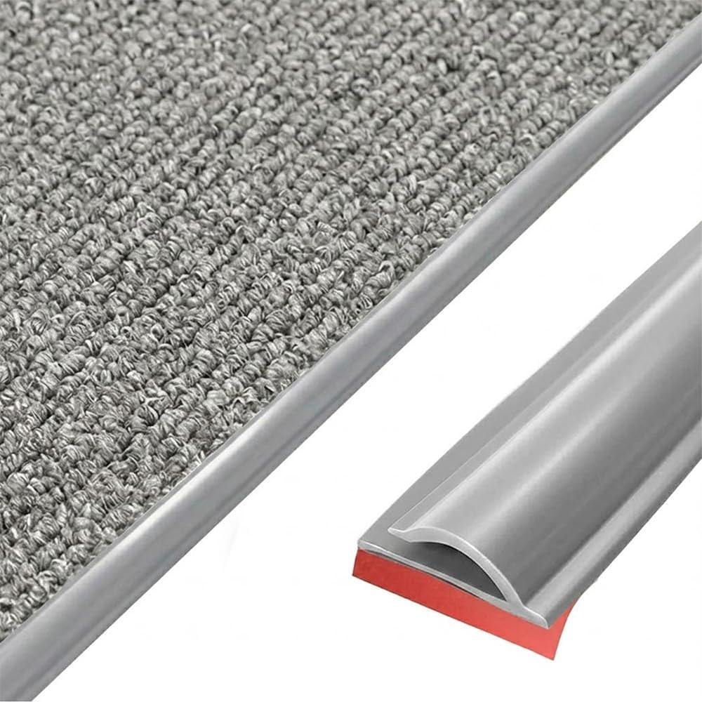 Carpet to Tile Transition Strip, Carpet Edge Trim, Gray 20Ft | Self Adhesive