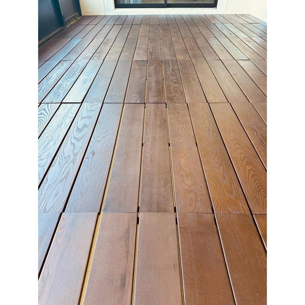 32 In. X 42 In. Brown Thermo-Treated Ash Roll Decking (1-Each)