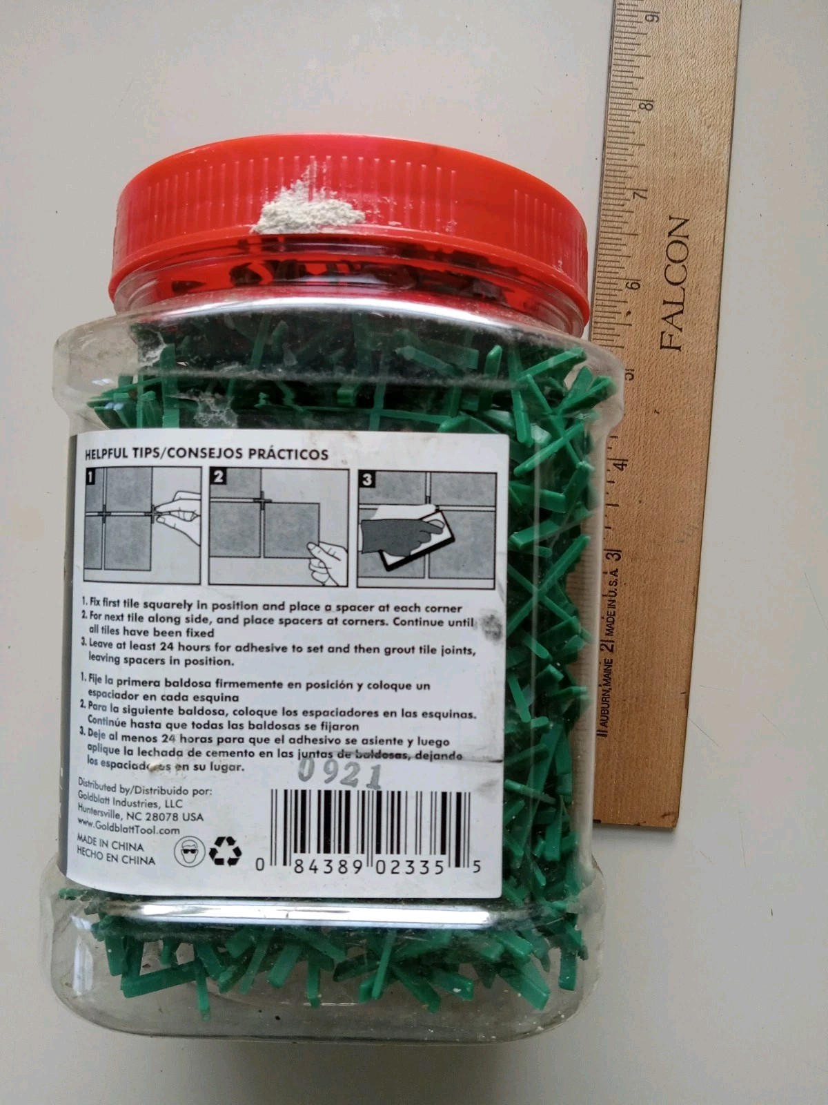 1000 Pieces Gold Blatt Hard Plastic Spacers 1/16″ GO2335