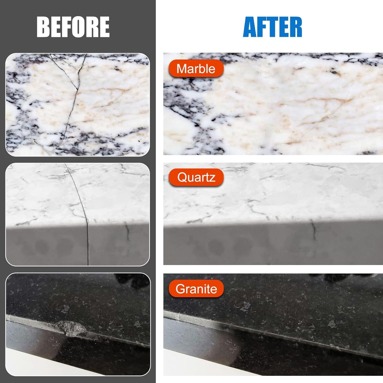 Durable Ceramic & Porcelain Repair Kit – Easy 3-Step Application & Color-Matched