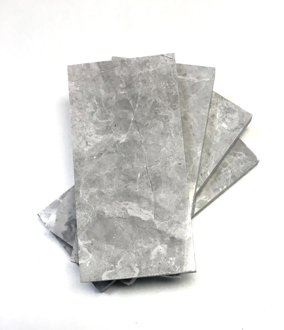 Gray 3×6 Subway Polished Marble Tile Backsplash Wall and Floor (Sold per piece)