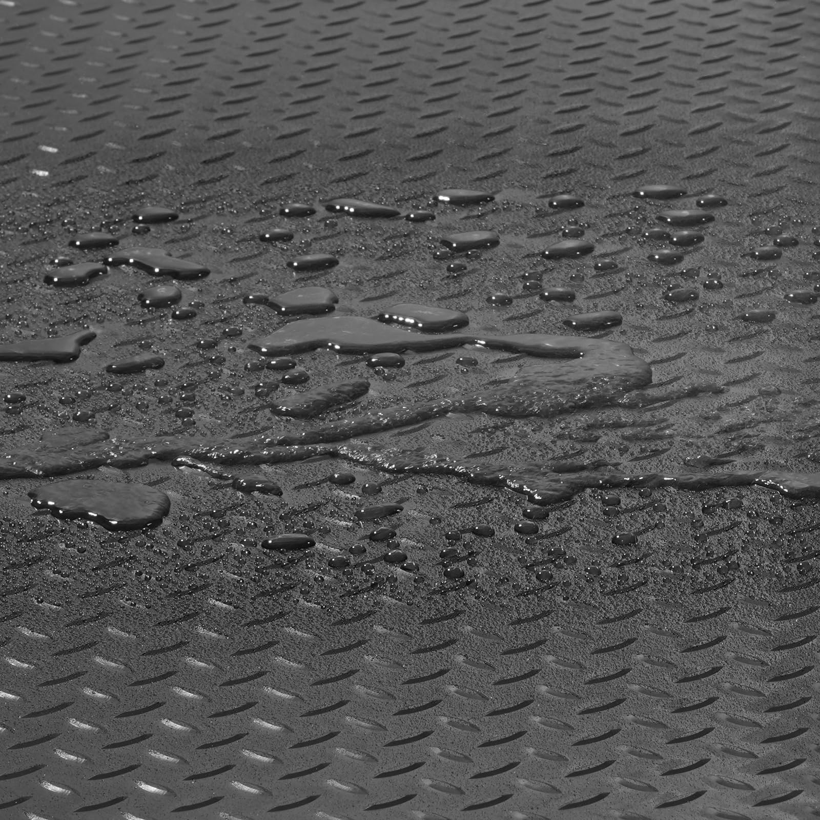 Rubber Flooring Roll 4×15 ft – 3mm Thick Non-Slip Diamond-Plate Mat for Garage,
