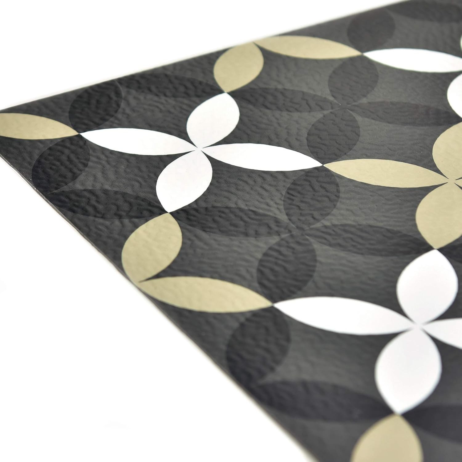 FloorPops FP3367 Arbor Peel & Stick Floor Tiles, 12″L x 12″W x 0.06″T, Black