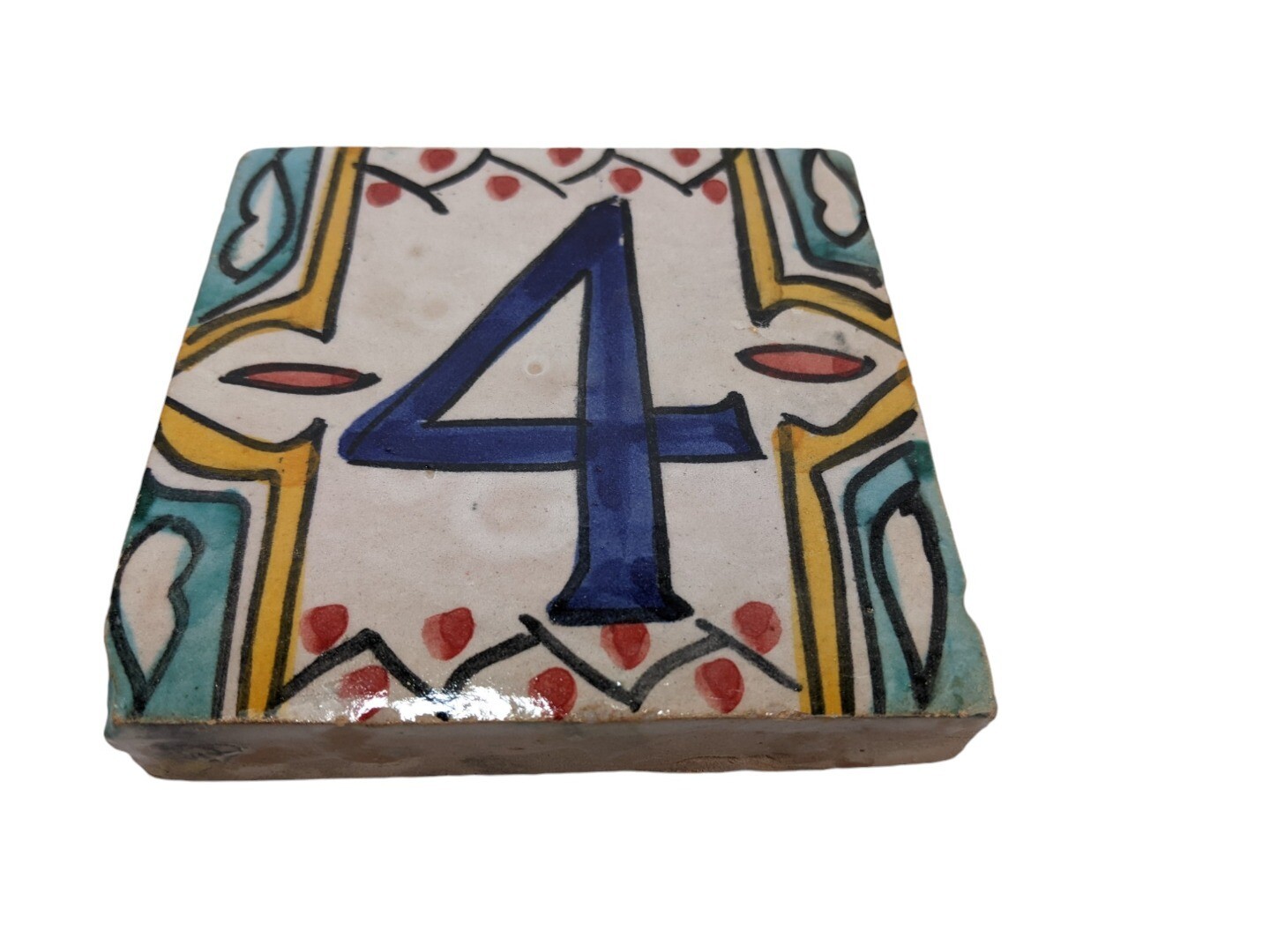 Moroccan Zellige House Number Tiles Number 4 Four 10cm/4 Inches