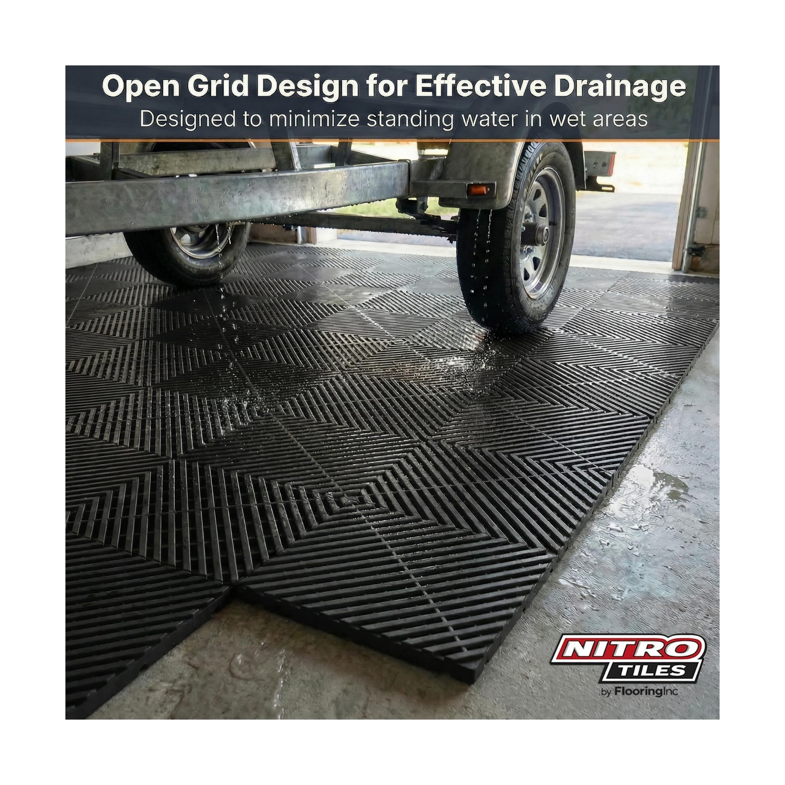 Nitro Tiles Vented by FlooringInc 12″ x 12″ Interlocking Garage Floor Tiles, …