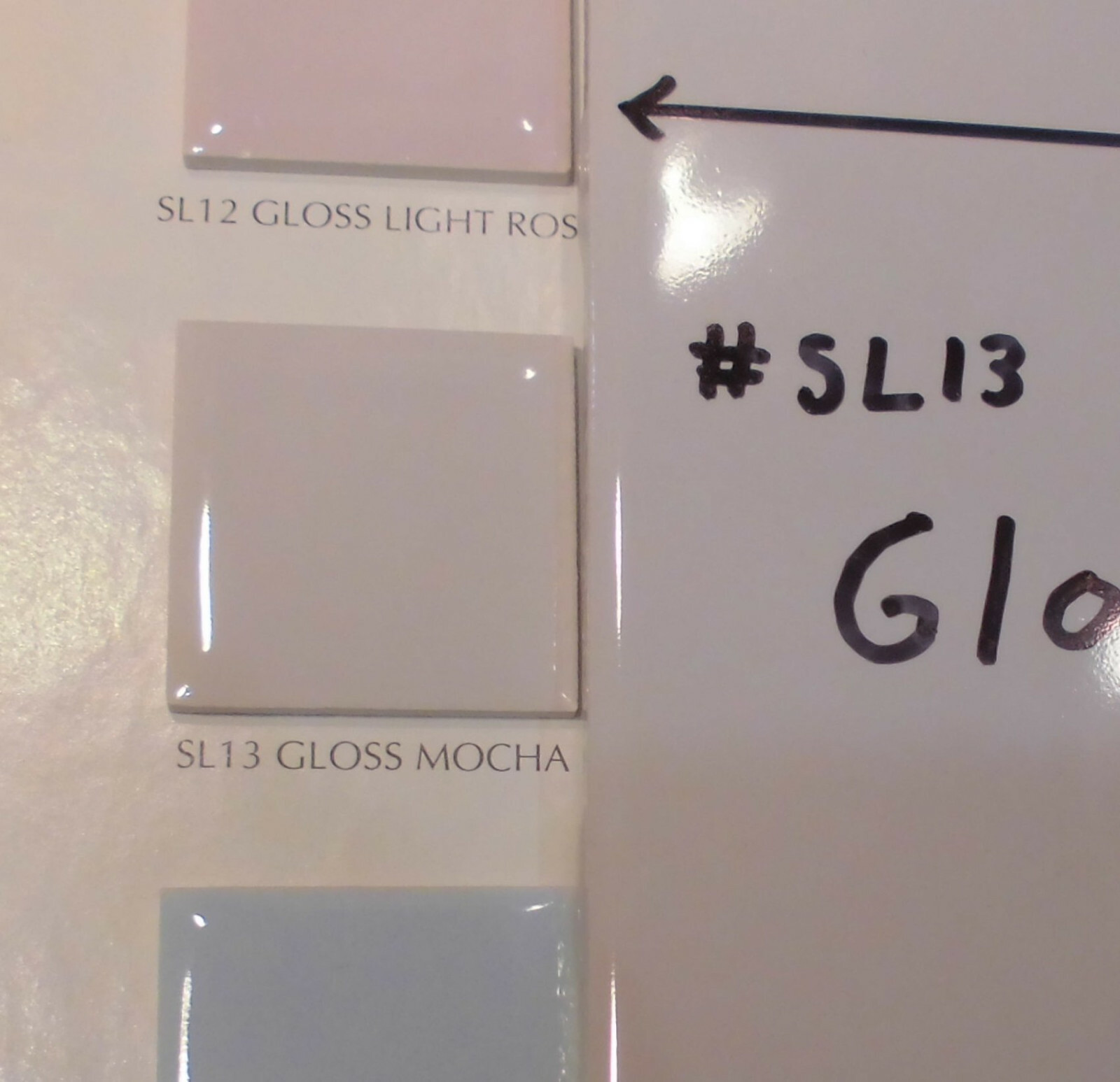 1 pc. 6″ X 6″ Ceramic Tile *Gloss Mocha #SL13* by American Olean; off-white