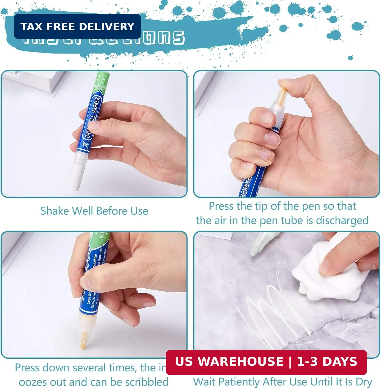 Zonon Grout Wall Pen Tile Paint Markers Grout Repair Sealer Pen for Bathrooms Ki