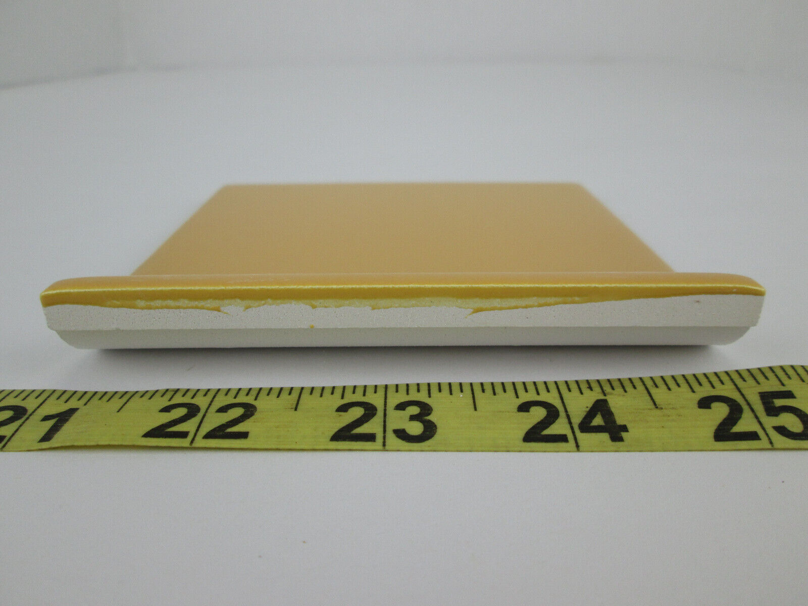 Lot of 2 New Old Stock Daltile Ceramic Tile Mustard Yellow QTC1 4-1/4″ Cove Base