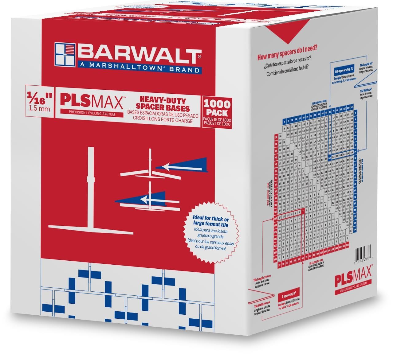 BARWALT 1/16″ PLS Max bases, 1000pc – 15PLSMAX1000