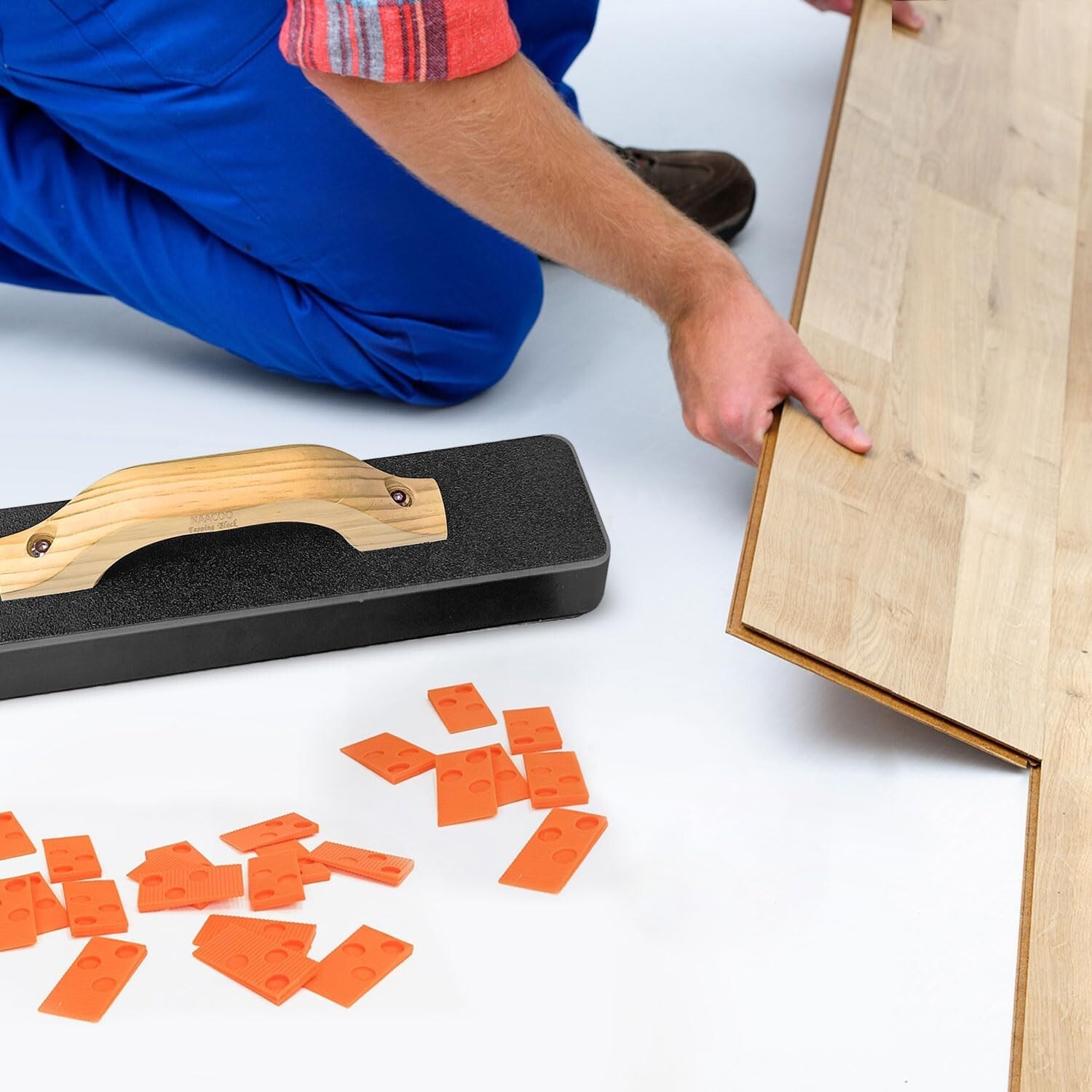 Laminate Flooring Tools Kit,Tapping Block,Pull Bar, Mallet,40pc Flooring Spacers