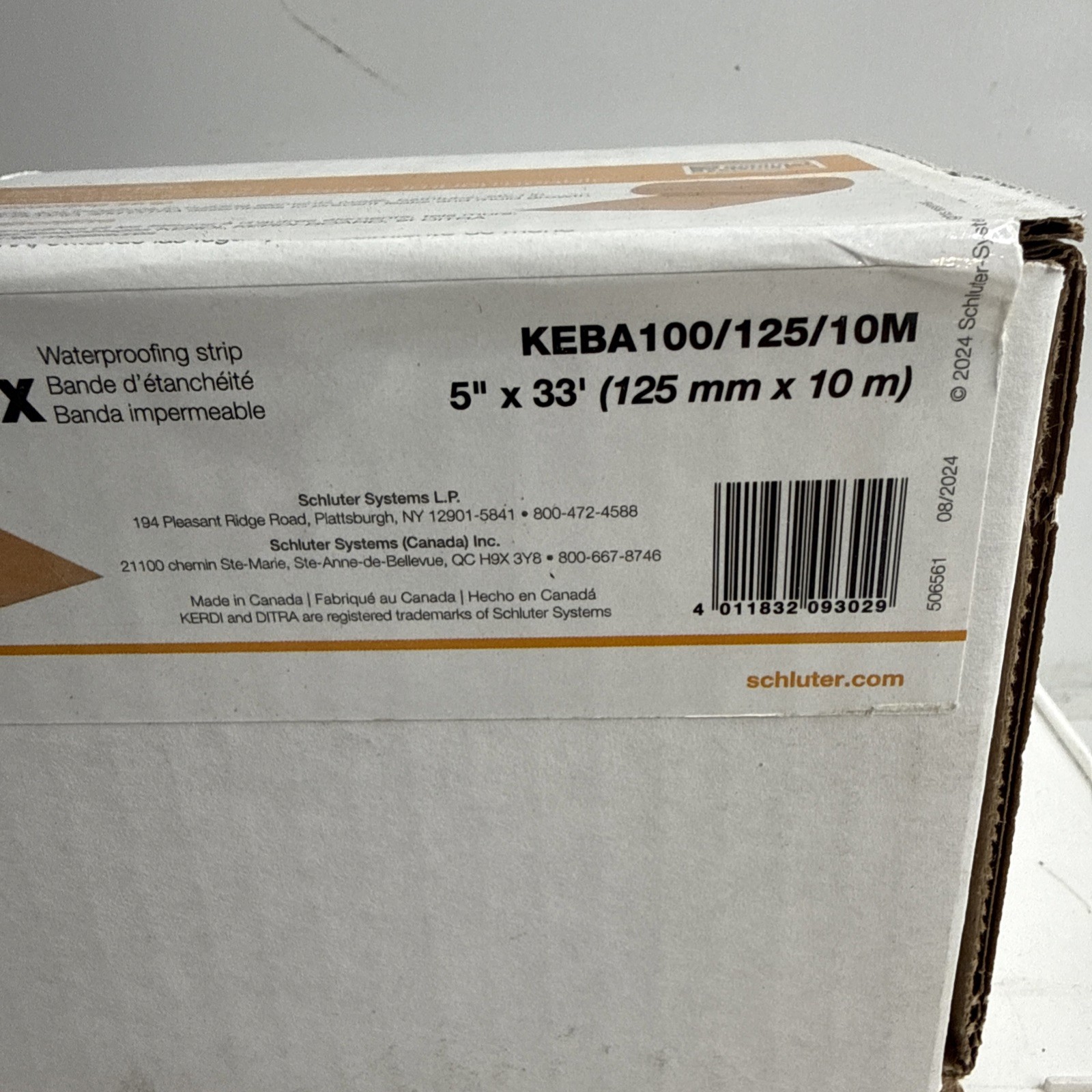 Schluter Kerdi Band 5″ x 33′ Waterproofing Membrane Strip KEBA100/125/10M (NEW)