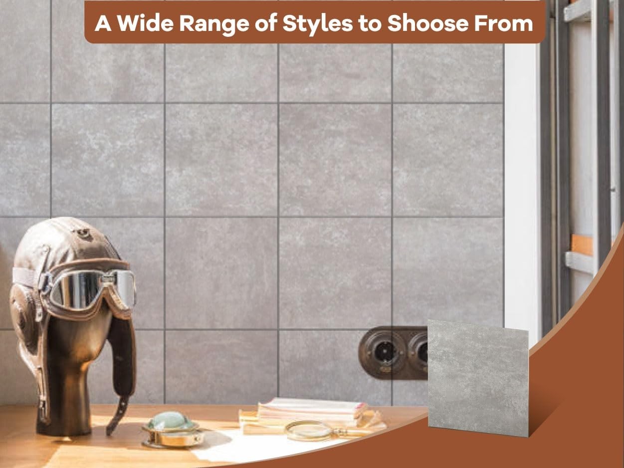 W&S 1-Sheet Peel and Stick Floor Tile, Warm Grey Stick on Backplash for Kitch…