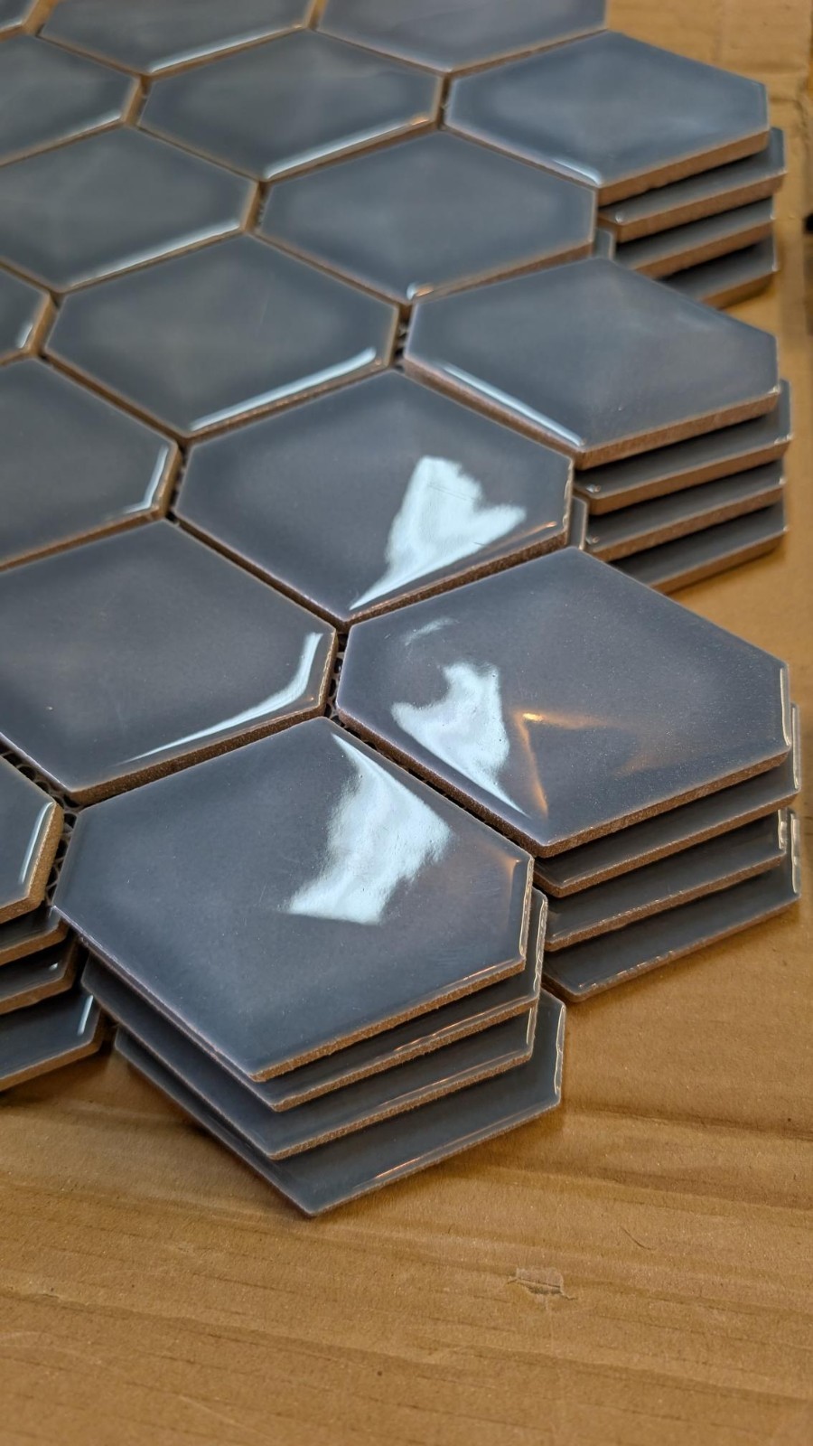 Brookline Diamond Coastal Blue 3×4 Glossy Ceramic Mosaic Tile – 4 pcs