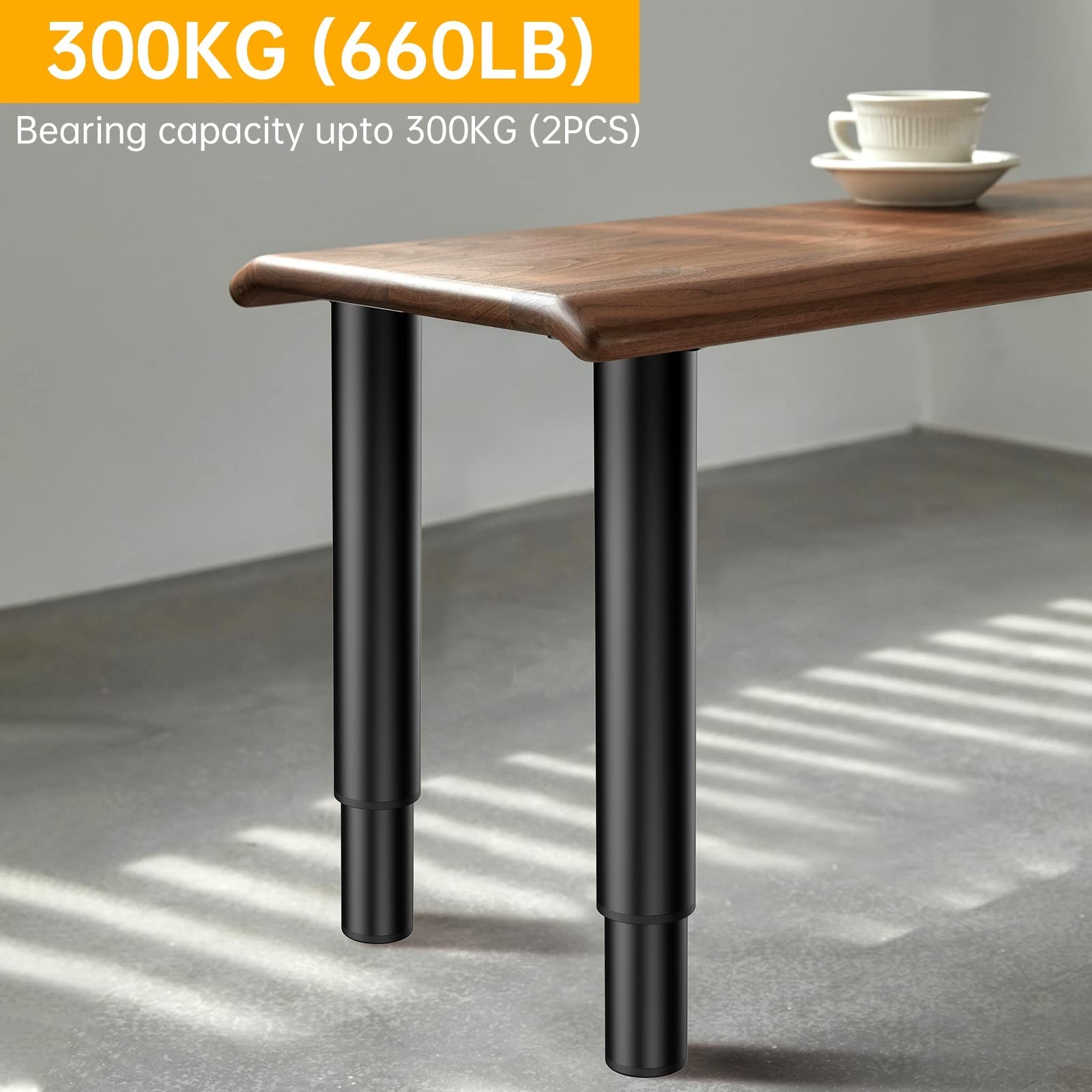4 PCS Adjustable Furniture Legs,10″-17″ Adjustable Metal Height Replacement S…
