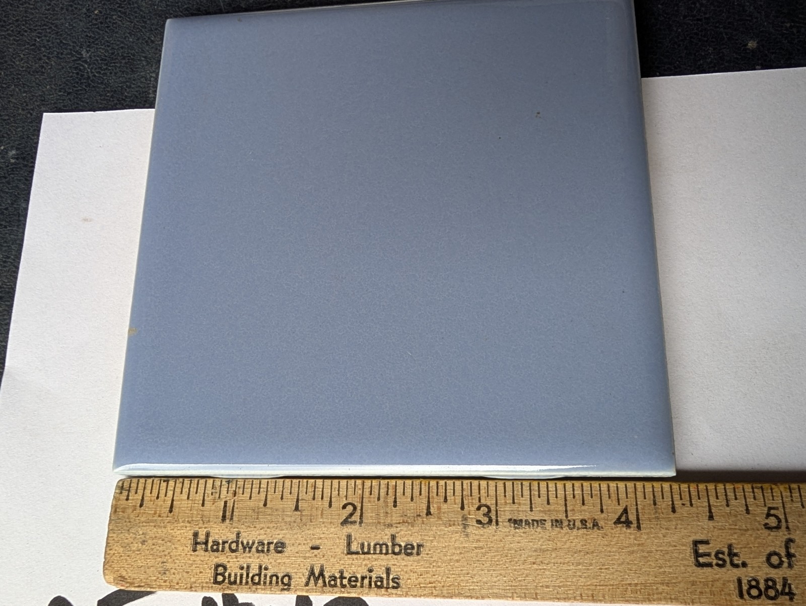 1 pc of American Encaustic Olean Ceramic Tile #43 Gentian 4-1/4″ Square 1950s