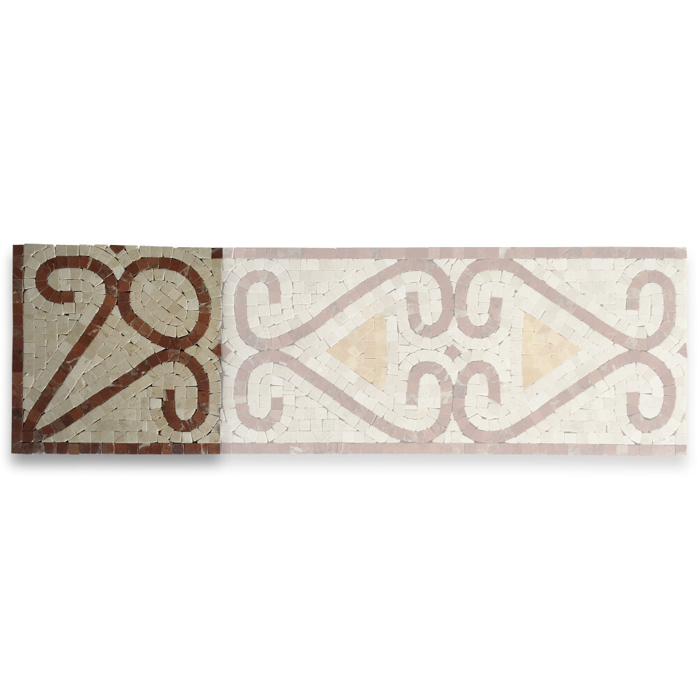 B0014CP Marble Mosaic Border Decorative Tile Everlasting Rojo 7.1×7.1 Polished