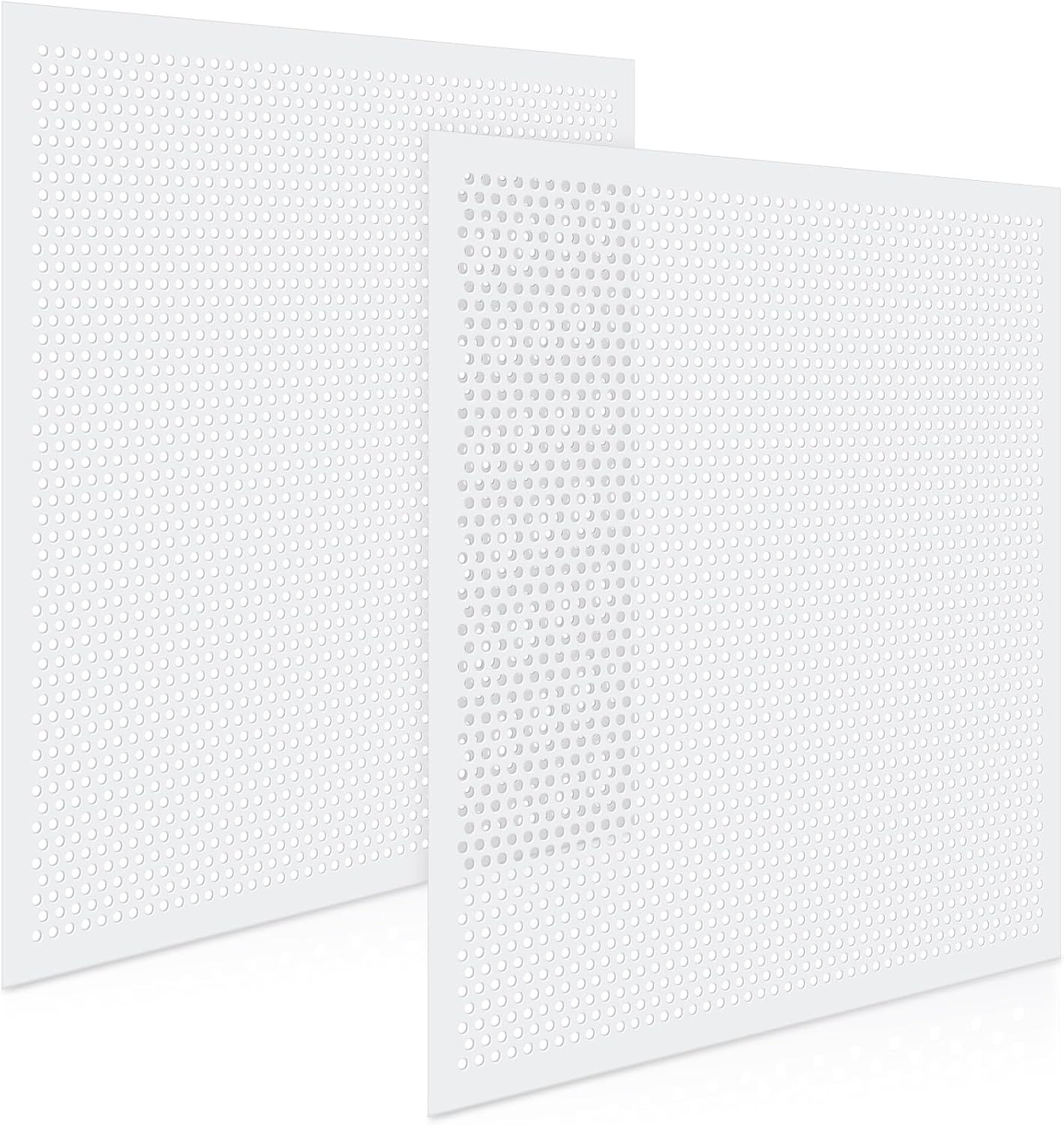2 Pack 2′ X 2′ Plastic Perforated Tiles with 3/8″ Holes 24″ X 24″ White Drop Cei