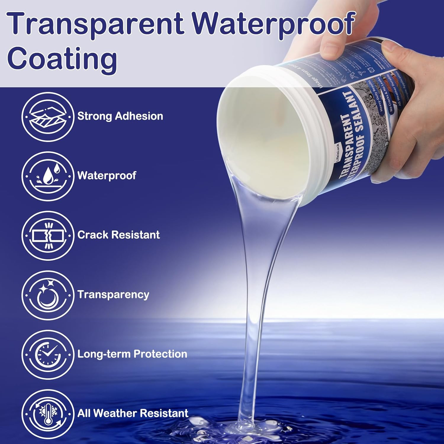 42 OZ Transparent Waterproof Coating with Brush and Gloves Invisible Waterproof