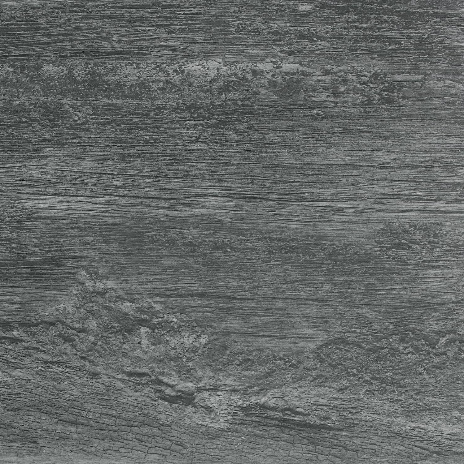 Renter-Friendly Dark Grey Wood Peel and Stick Floor Tiles – 4 Sheets Included