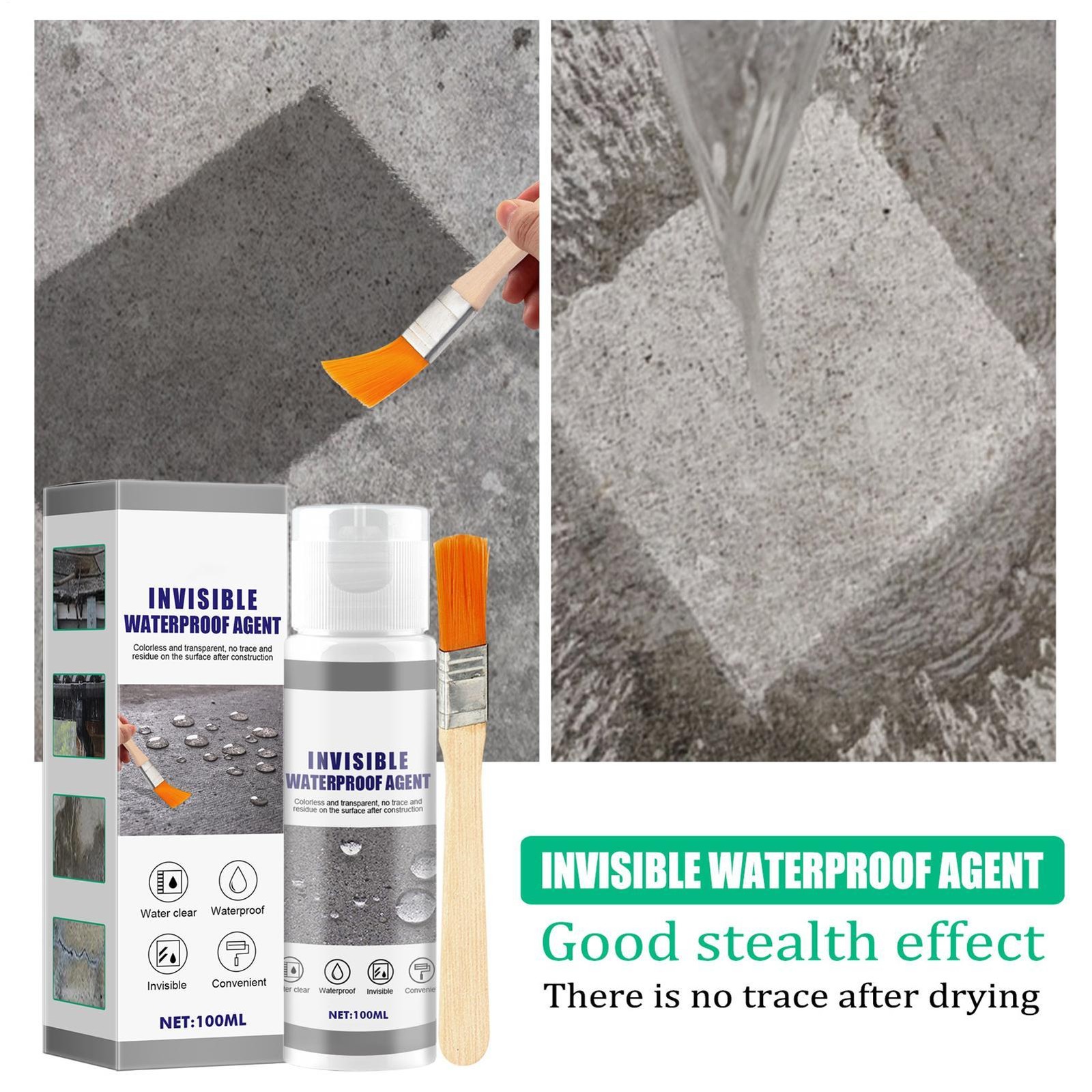 Invisible Waterproof Sealant Agent, Transparent Waterproof Coating Agent 100ml