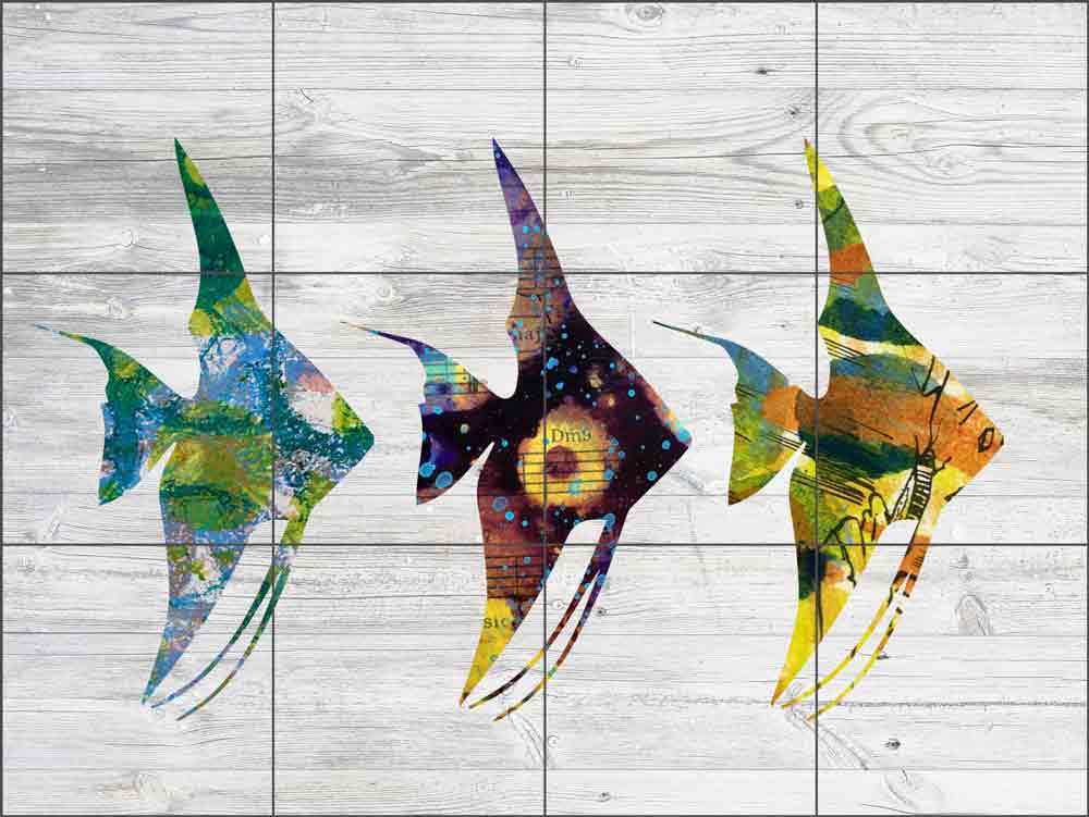Angel Fish Tile Backsplash St. Hilaire Sea Life Art Ceramic Mural OB-EN958