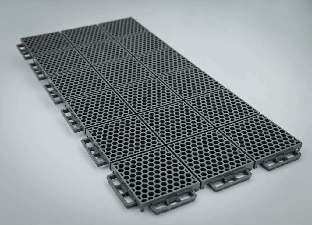Caliber Products Inc PROTECH Flooring Grey 24PC Durable Interlocking Tiles