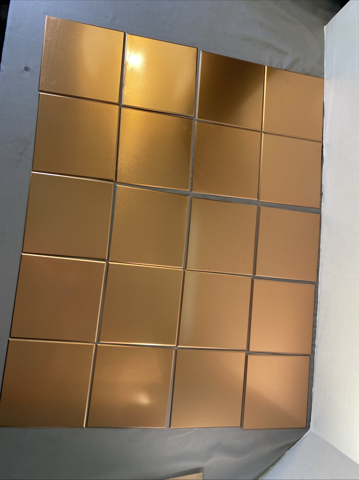 Brushed COPPER Tin Square Tile 6×6 inch Smooth Kitchen Bathroom Backsplash 20