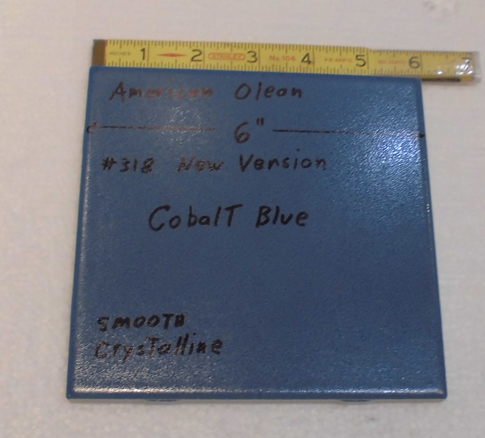 1 pc. Cobalt Blue #318: Crystalline Ceramic 6″ X 6″ Tile by American Olean, NEW