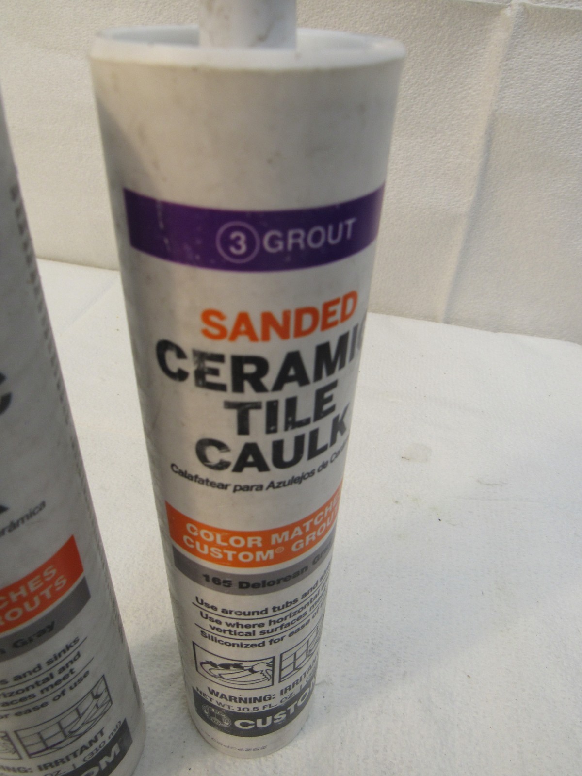 3Grout Sanded Ceramic Tile Caulk 165 Delorean Gray Lot of 2 10.5oz
