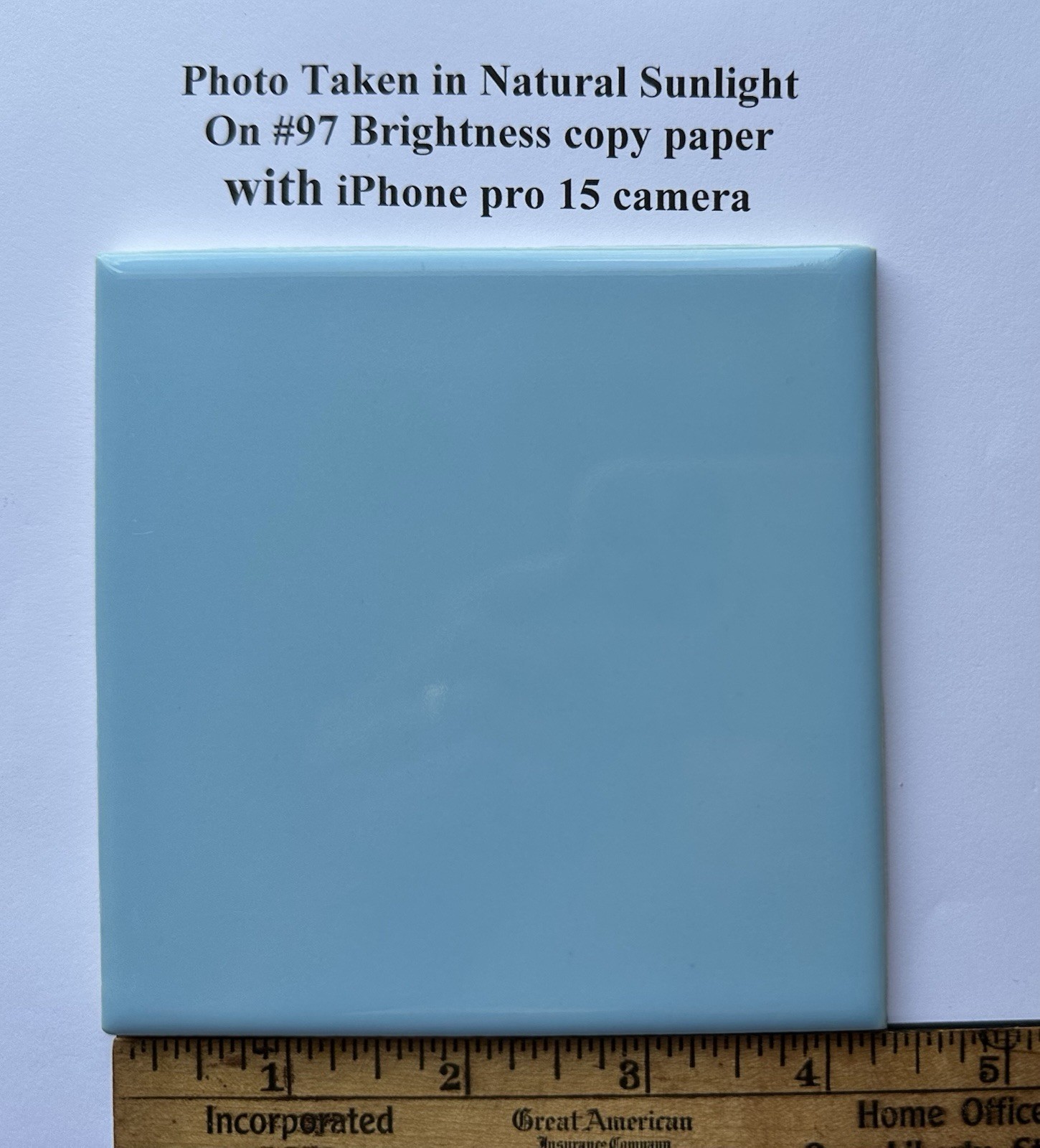 1 pc. Horizon – Medium Blue: Glossy Ceramic Tile by Wenczel Tile Co. 4-5/16″ New