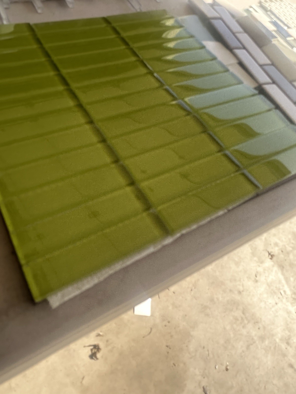 Lime Green Glass Mosaic 1×4 Inch Rectangle Tile Backsplash Kitchen Bath Wall