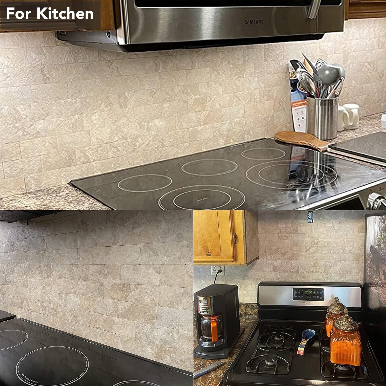 10-Pack Peel and Stick Tile Backsplash 12″X12″ PVC Wall Tiles, Stick on Backs…