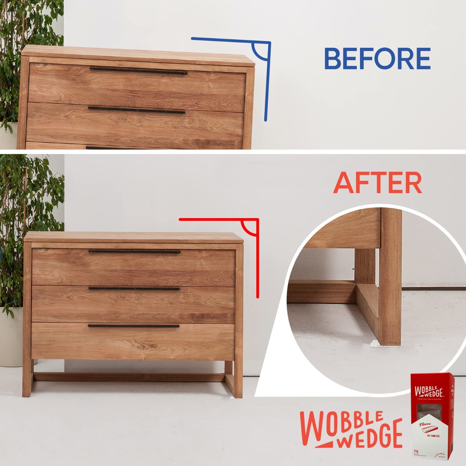 Flexible Plastic Leveling Shims – Home Improvement Furniture & Appliance Wedges