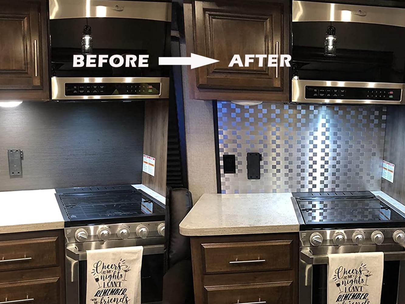 20-Sheets Stainless Steel Peel and Stick Backsplash for Kitchen, 12”x12” St…
