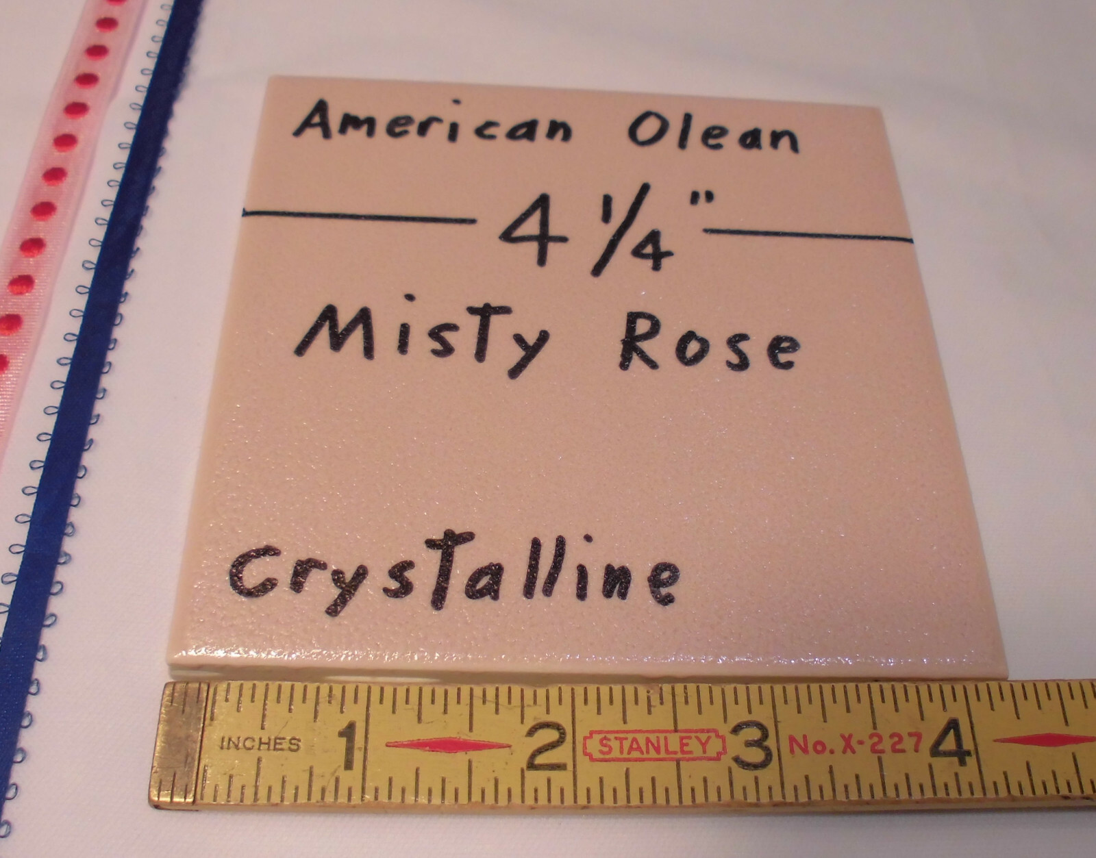1 pc. *Misty Rose* Crystalline Ceramic Tile by American Olean 4-1/4″ Pinkest