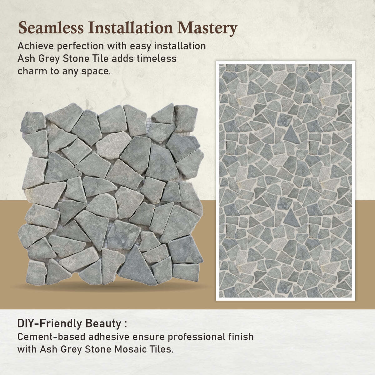 Ash Grey Random Mosaic Wall & Floor Tile ($11.84/SqFt)