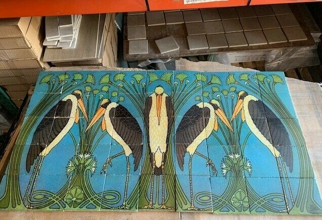 Art Nouveau Marabou Stone Marble Tile Mural Backsplash 12×16 William Morris