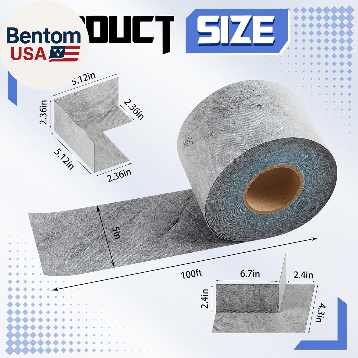 7 Pcs Waterproofing Membrane Kit, 0.42 X 100Ft(42 Sq Ft) Waterproof Membrane Ban